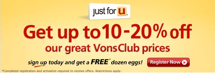 Vons Just For U Signup